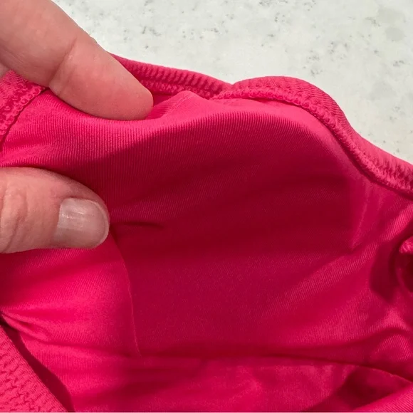 NWT Old Navy Ribbed Textured Hot Pink Plunge Bikini Top Women's Medium Padding - Picture 6 of 9